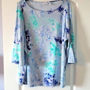 Susan Graver 2X 3/4 sleeve floral top